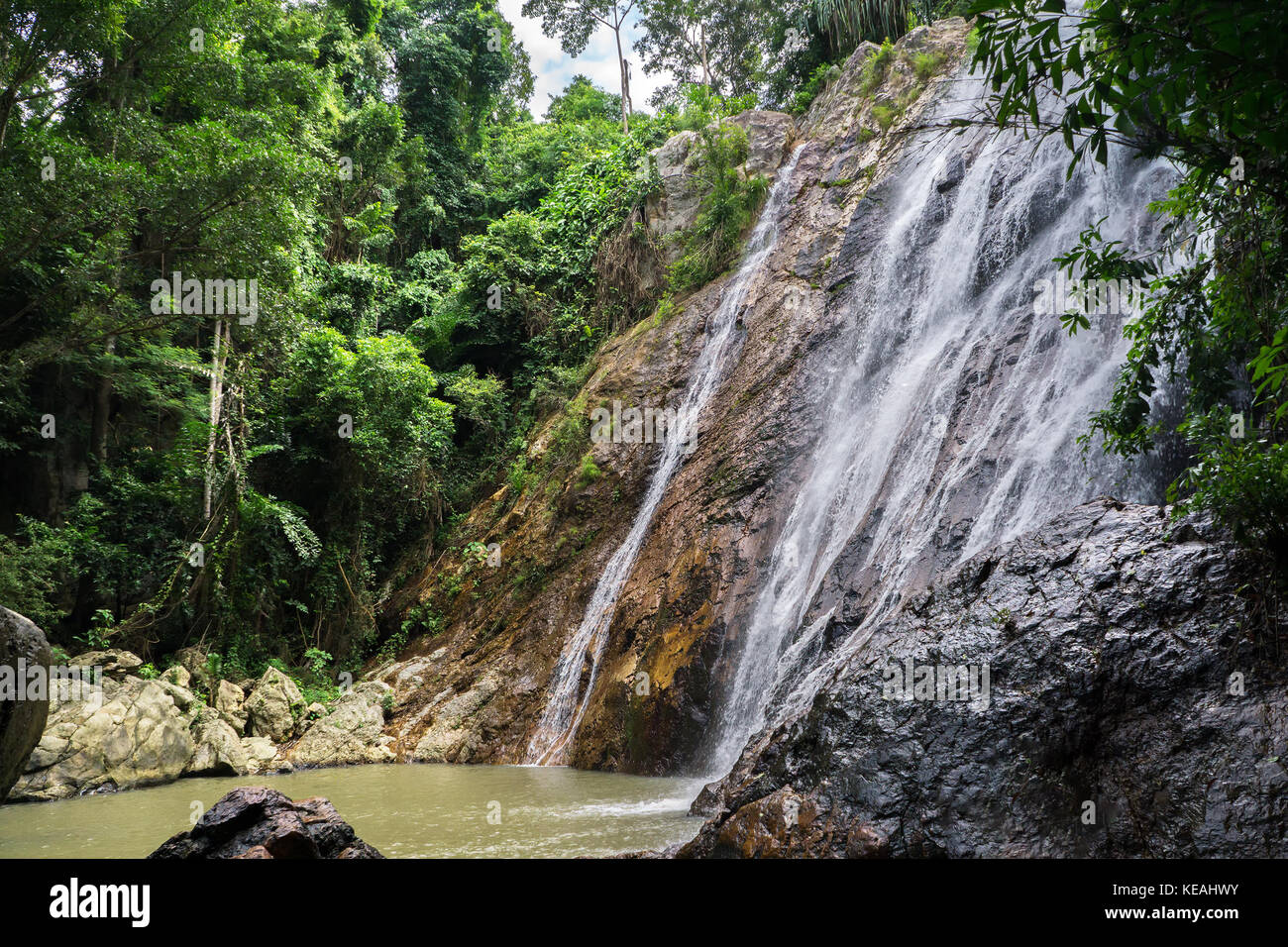 Cascade Na Muang à Koh Samui, Thaïlande Banque D'Images