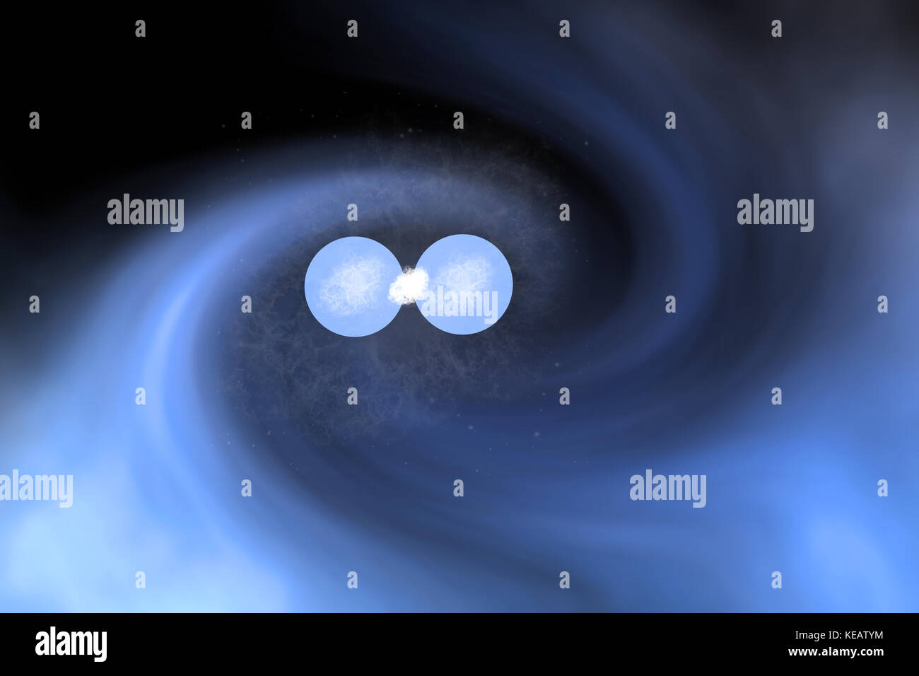 Les étoiles à neutrons en collision Banque D'Images