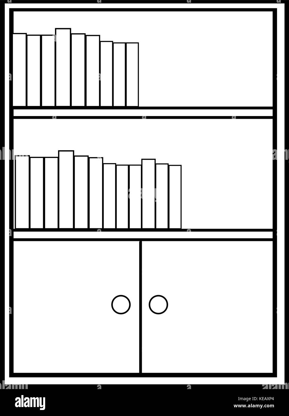 Close up bibliothèque pleine de livre Illustration de Vecteur