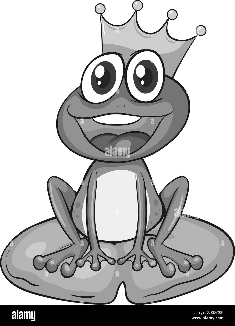 Happy prince grenouille sur la feuille de nénuphar Illustration de Vecteur