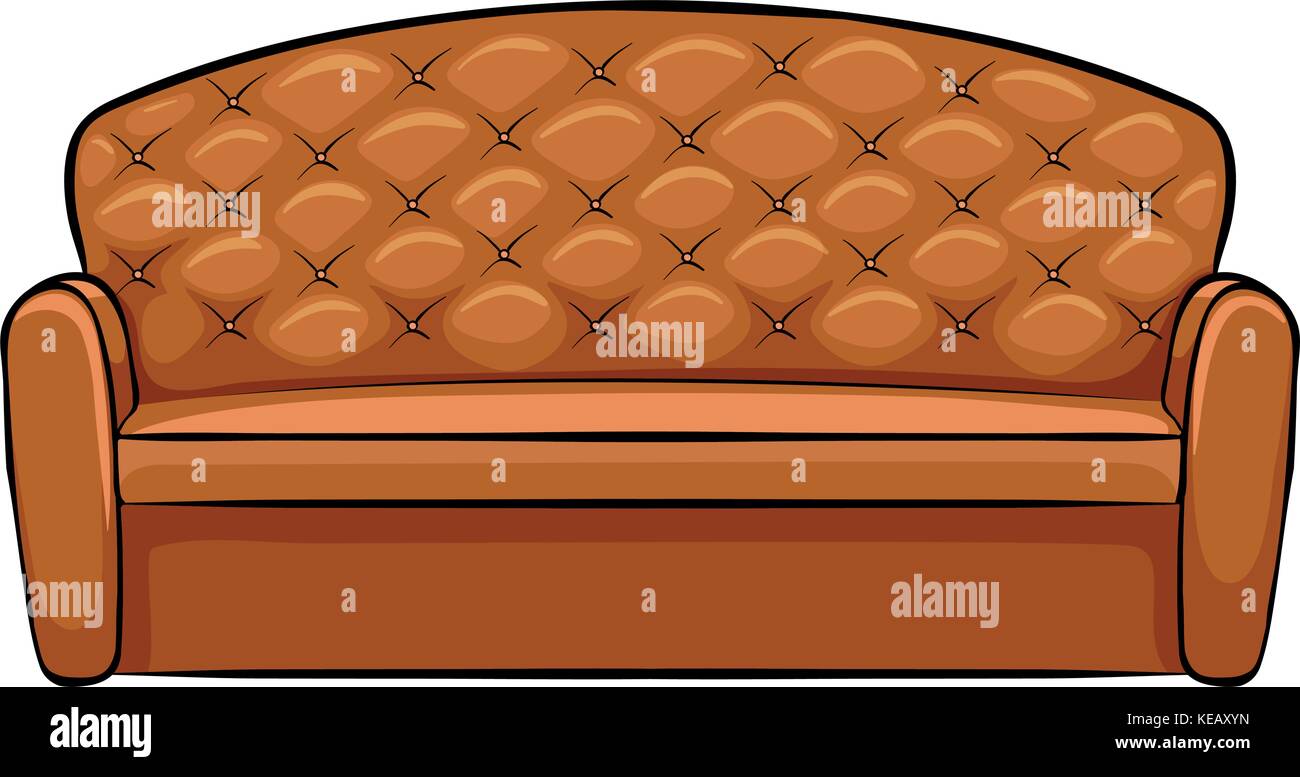 Grand canapé marron avec design de luxe Illustration de Vecteur