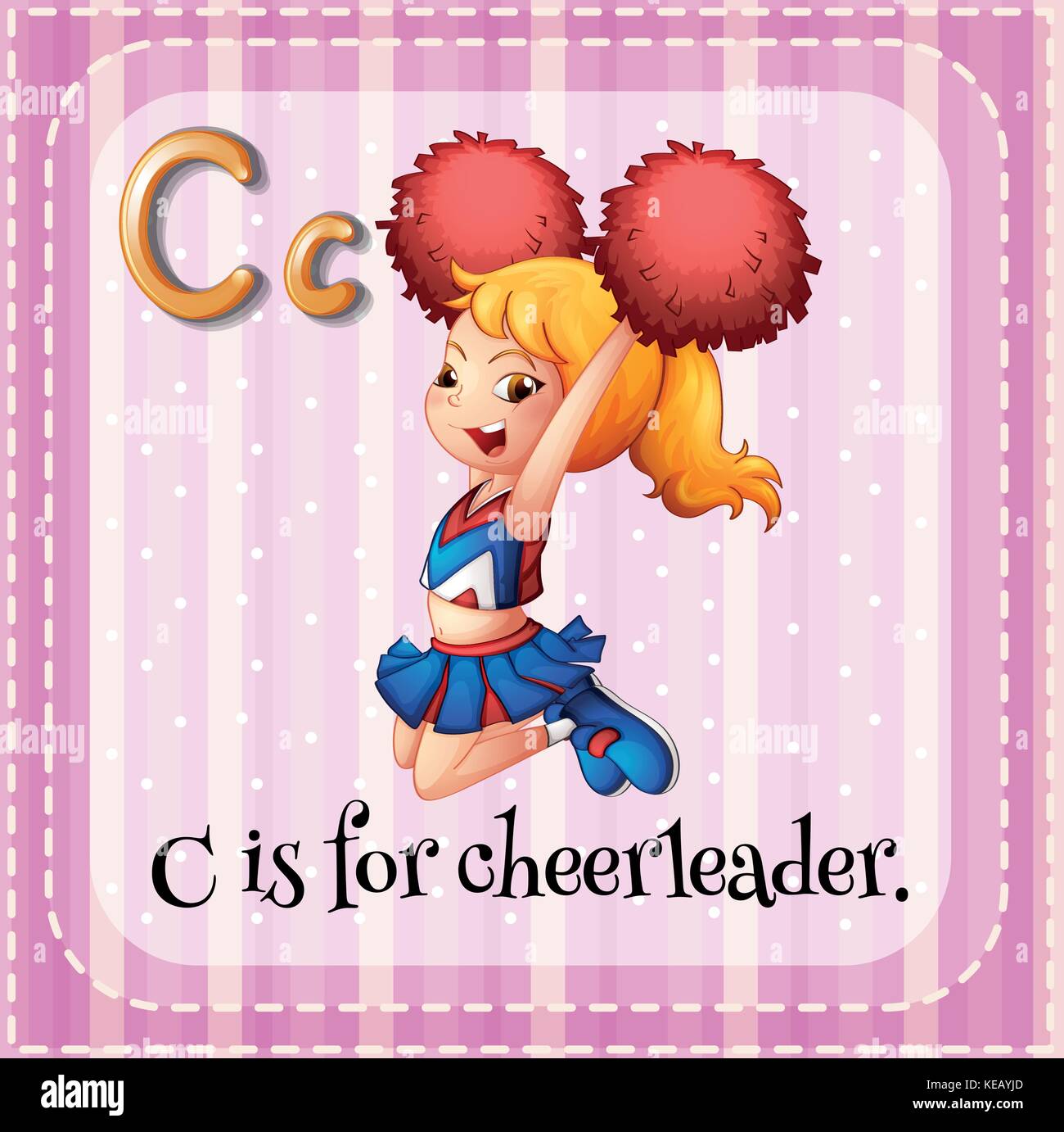 Jeu de lettre c est pour cheerleader Illustration de Vecteur