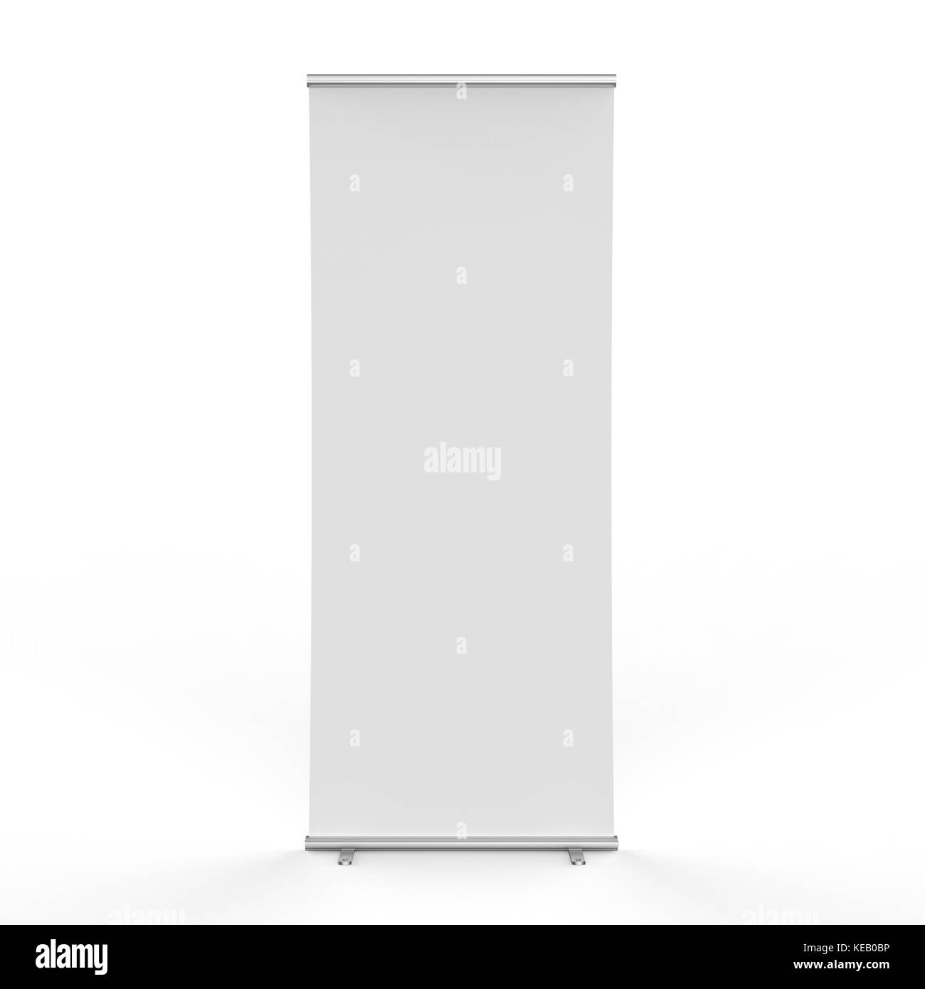 Le rendu 3D Rouleau vide jusqu'bannière sur fond blanc Banque D'Images