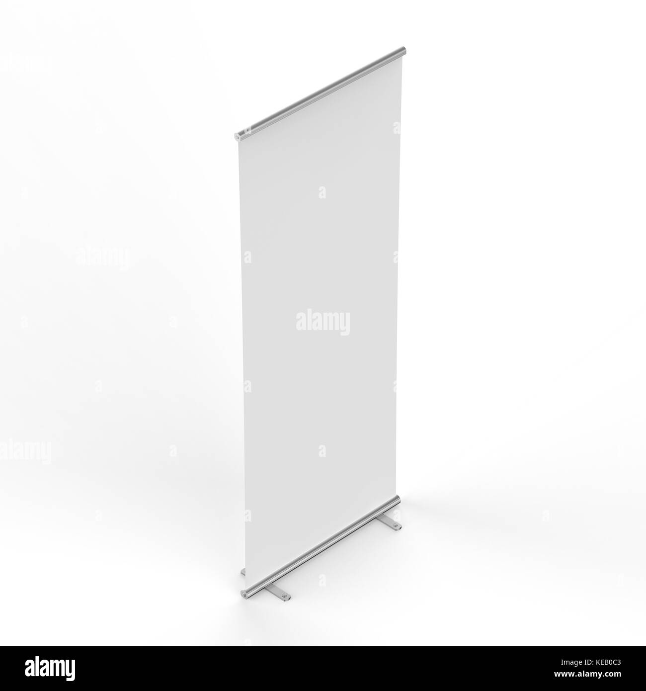 Le rendu 3D Rouleau vide jusqu'bannière sur fond blanc Banque D'Images