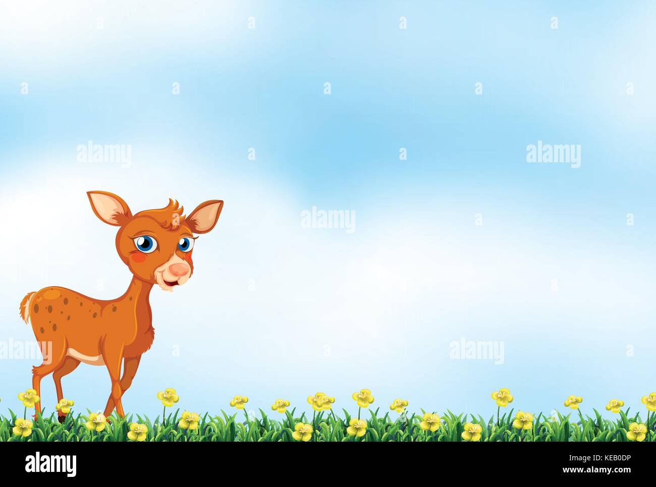 Illustration d'un cerf debout dans le parc Illustration de Vecteur