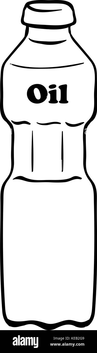 Close up bouteille d'huile végétale avec couvercle Illustration de Vecteur