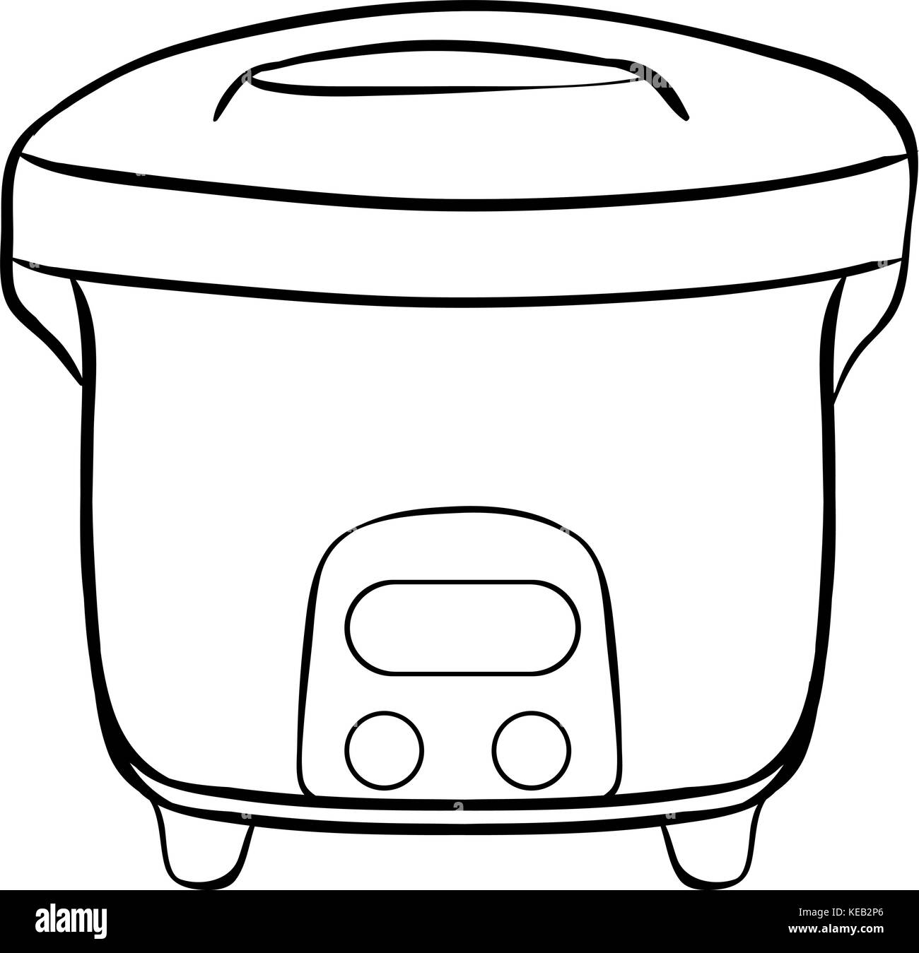 Close up cuiseur à riz électrique Illustration de Vecteur