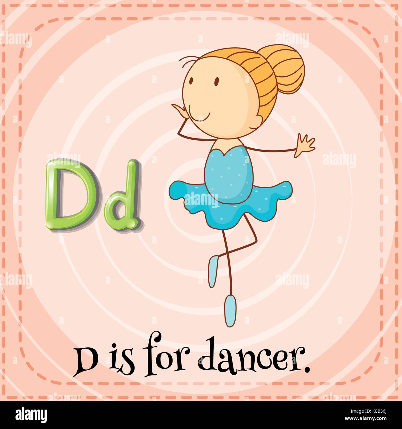 Jeu de lettre d est pour dancer Illustration de Vecteur