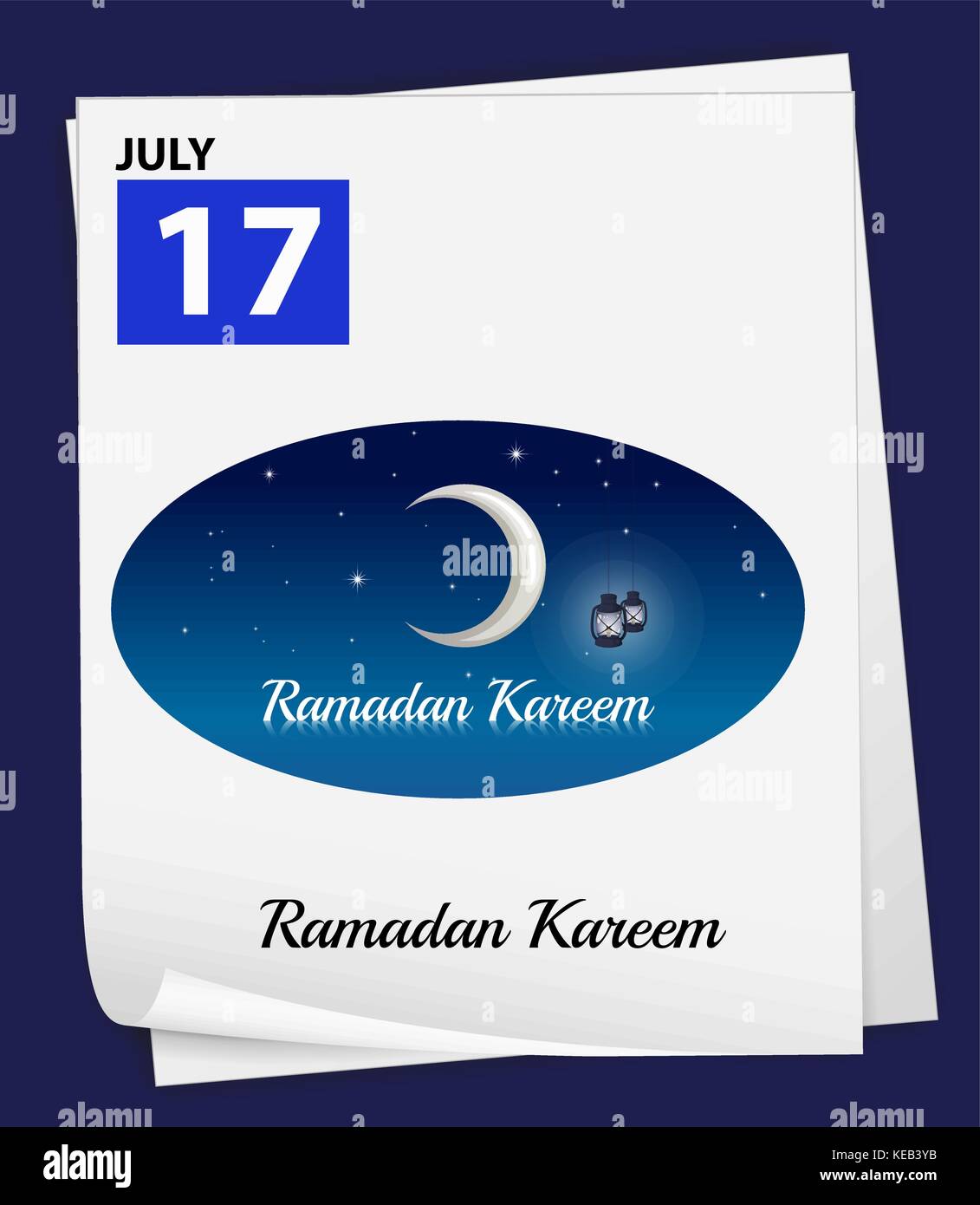 Illustration du 17 juillet est le ramadan kareem Illustration de Vecteur