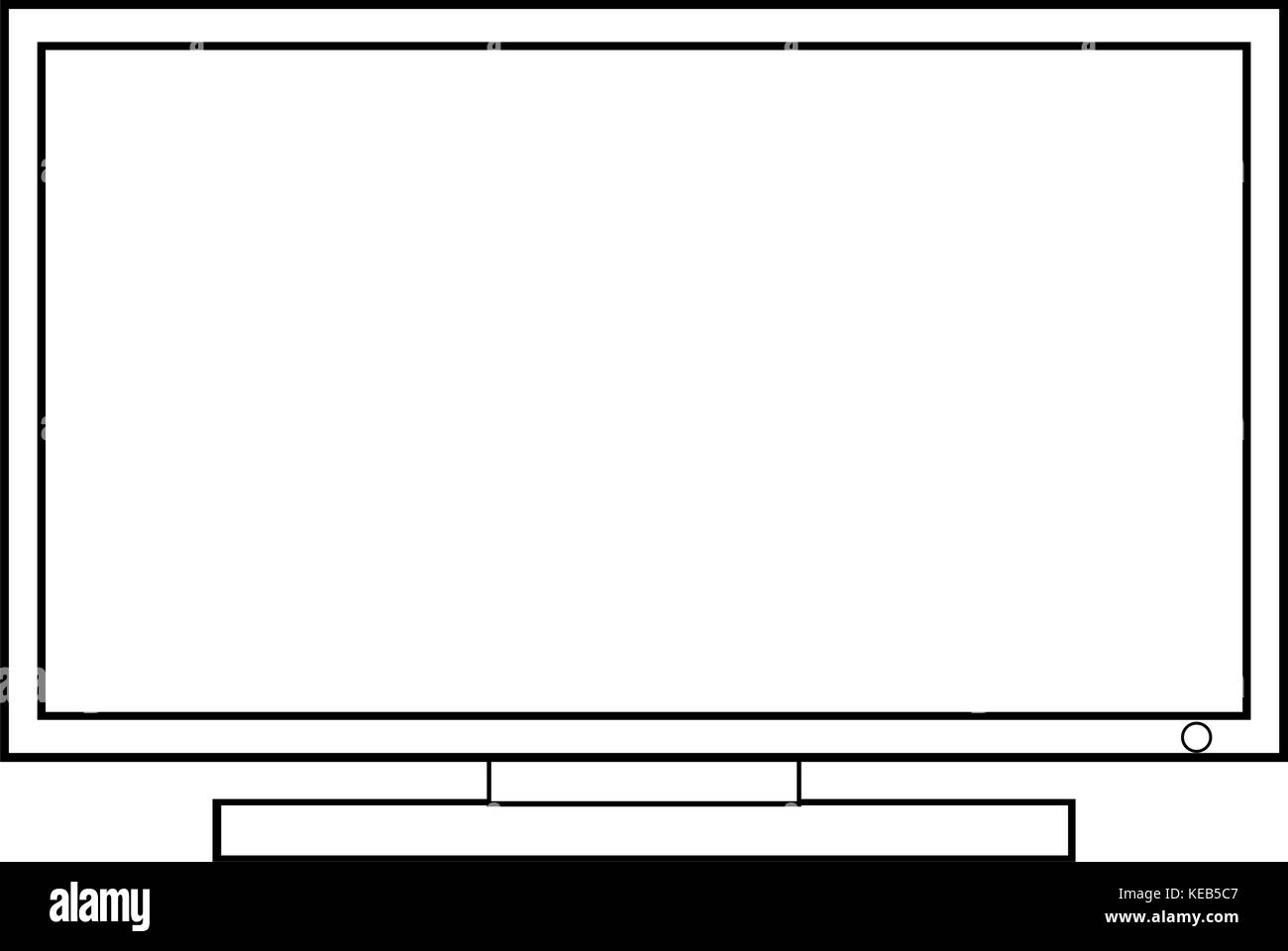 Close up télévision écran plat Illustration de Vecteur