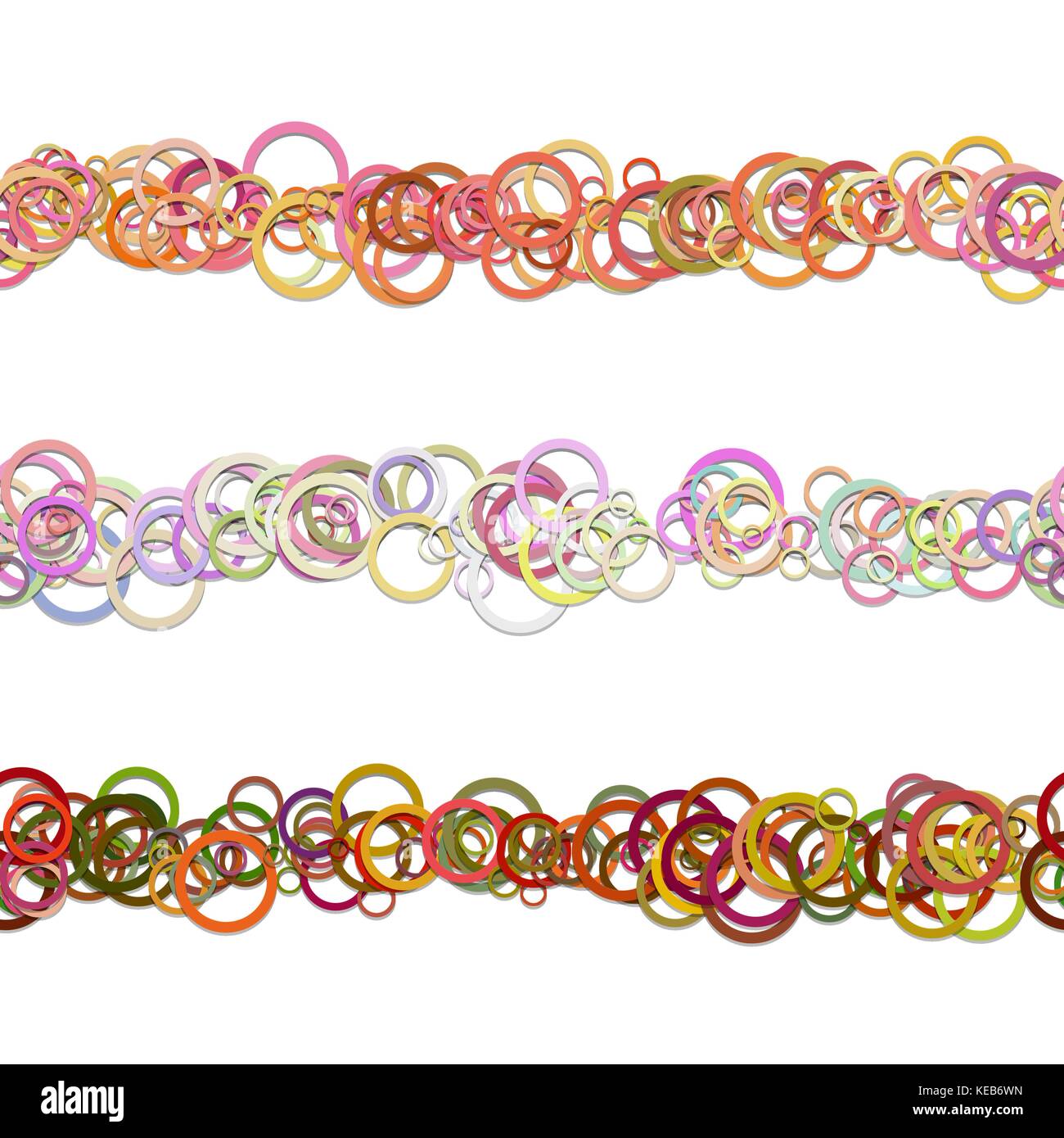 Motif de cercles webage design ligne de séparation définie à partir de bagues de couleurs : la standardisation des éléments de conception graphique de vecteur Illustration de Vecteur