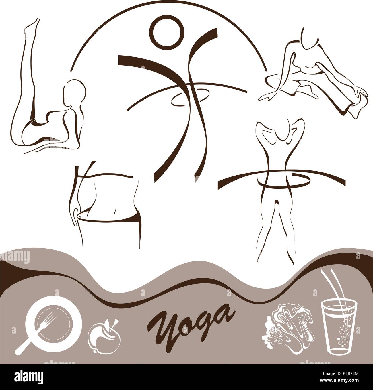 Yoga, définir l'icône, logos vector illustration Illustration de Vecteur