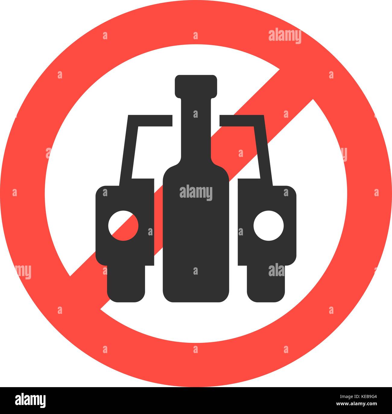 Aucun signe d'interdiction l'alcool au volant Illustration de Vecteur