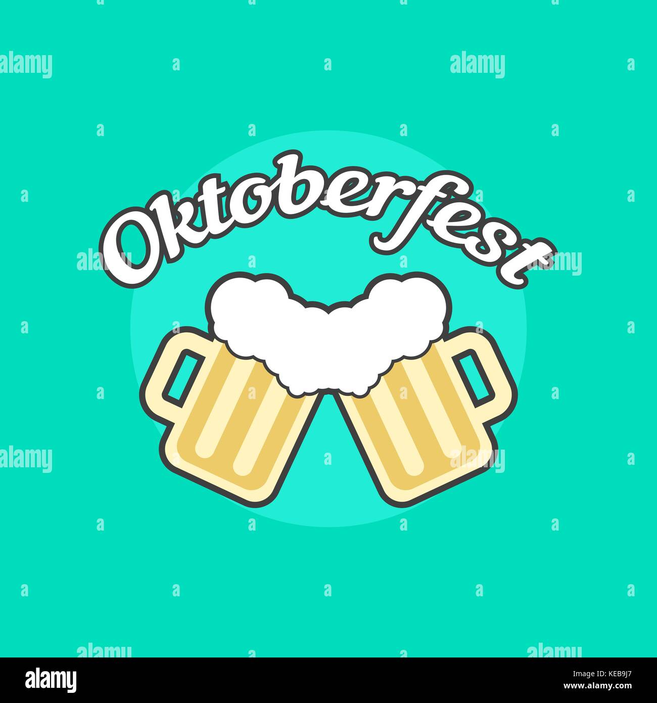 L'icône de l'Oktoberfest avec Toby pichets Illustration de Vecteur