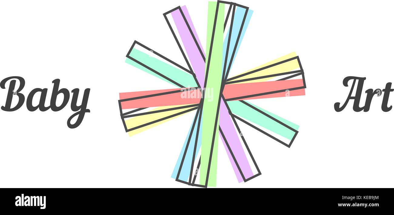 Art bébé signe avec les bandes de papier en ligne Illustration de Vecteur