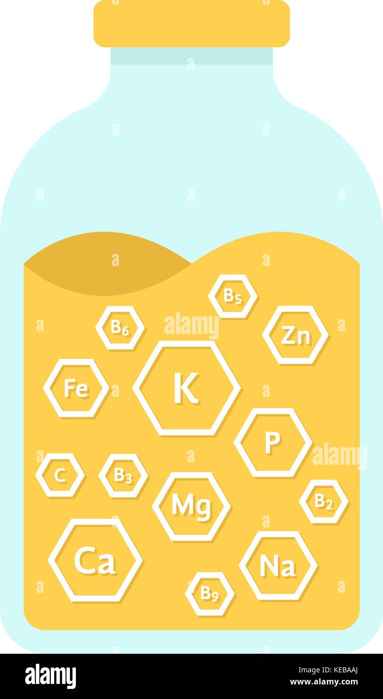 Bocal en verre avec du miel Illustration de Vecteur