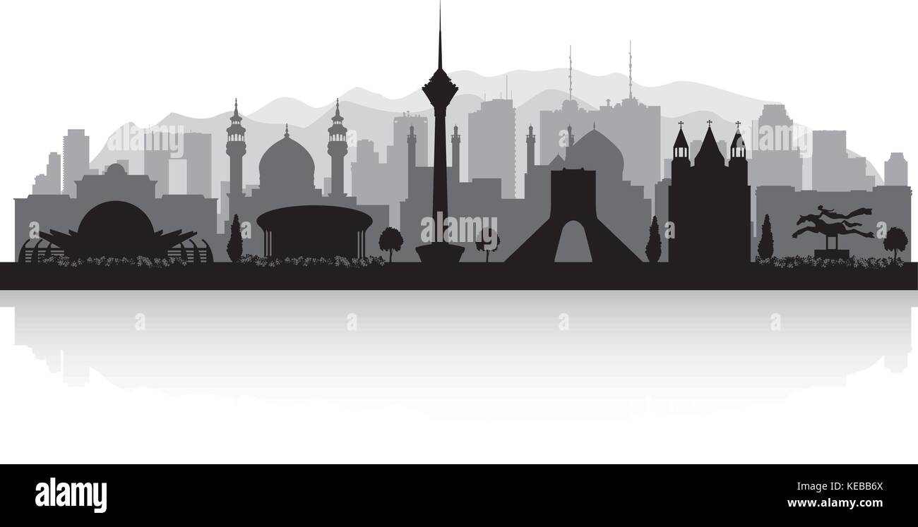 Iran Téhéran ville silhouette vector illustration Illustration de Vecteur