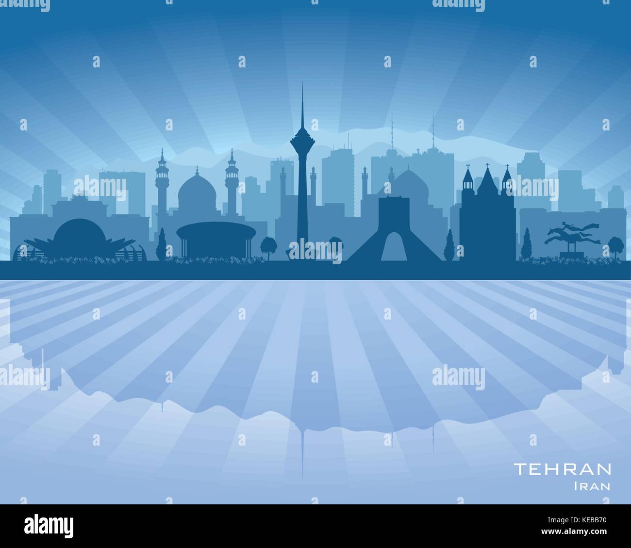 Iran Téhéran ville silhouette vector illustration Illustration de Vecteur