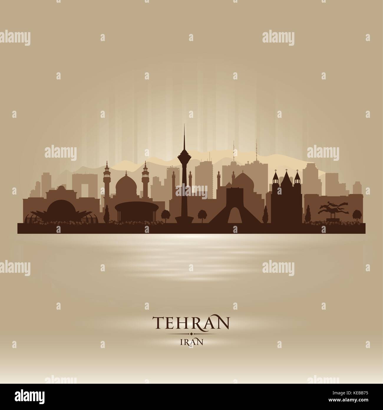 Iran Téhéran ville silhouette vector illustration Illustration de Vecteur