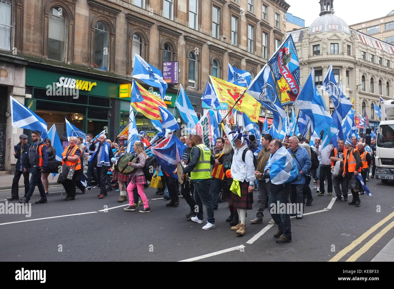 Pro-indépendance rallye organisé par l'espoir sur la peur, Glasgow, Ecosse, Royaume-Uni. 16 septembre 2017. Banque D'Images