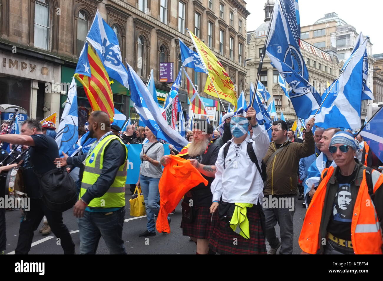 Pro-indépendance rallye organisé par l'espoir sur la peur, Glasgow, Ecosse, Royaume-Uni. 16 septembre 2017. Banque D'Images
