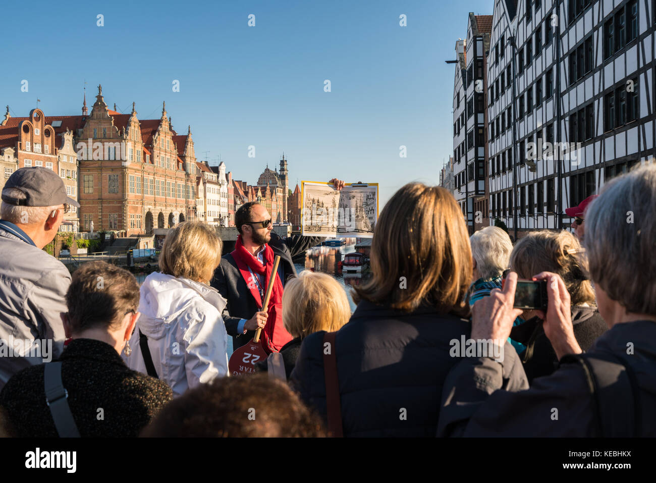Les touristes en visite de Gdansk Pologne Banque D'Images
