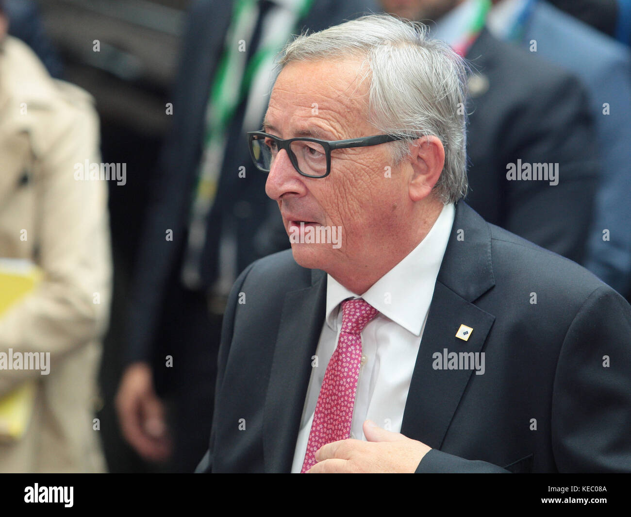 Bruxelles, Belgique. 19 oct, 2017. jean-Claude Juncker président de commission européenne, au Conseil européen. crédit : leo cavallo/Alamy live news Banque D'Images
