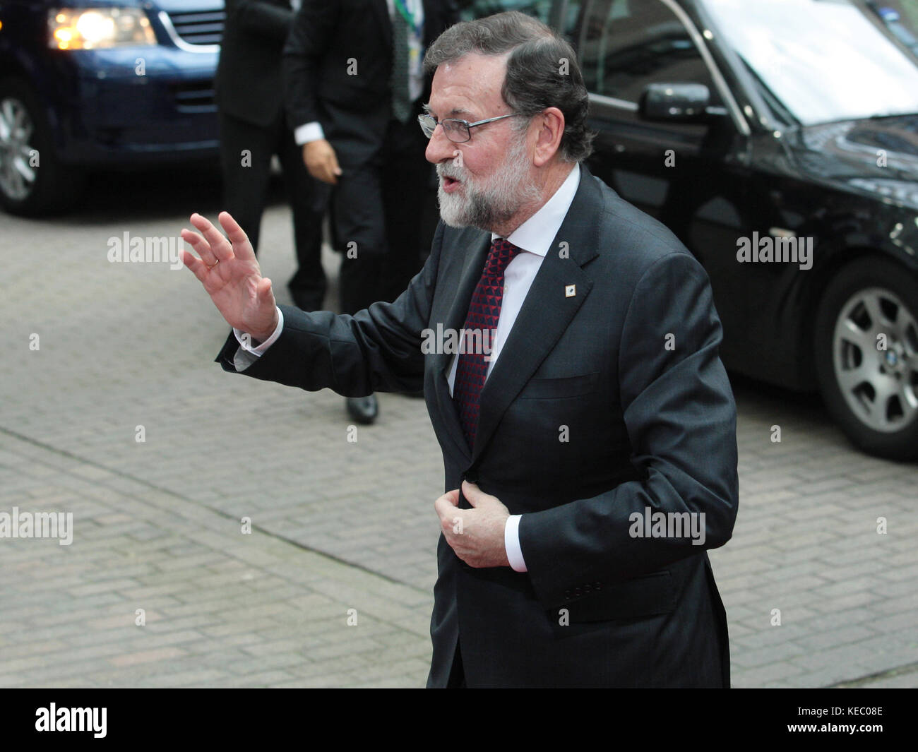 Bruxelles, Belgique. 19 oct, 2017. Mariano Rajoy Brey premier ministre de l'Espagne au Conseil européen, le crédit : leo cavallo/Alamy live news Banque D'Images