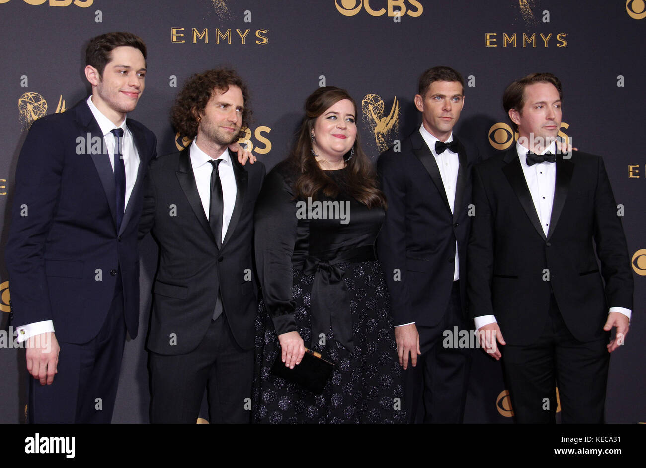 69e Emmy Awards 2017 arrivées au Microsoft Theatre L.A. LIVE à Los Angeles, Californie. Avec la participation des artistes : Pete Davidson, Kyle Mooney, Aidy Bryant, Mikey Day, Beck Bennett où : Los Angeles, Californie, États-Unis quand : 17 sept. 2017 crédit : Adriana M. Barraza/WENN.com Banque D'Images