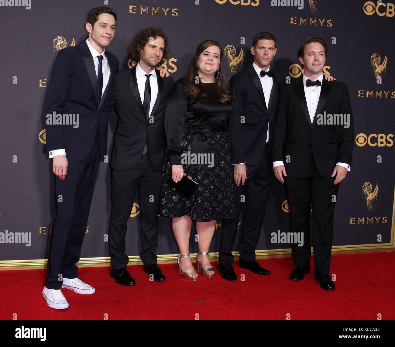 69e Emmy Awards 2017 arrivées au Microsoft Theatre L.A. LIVE à Los Angeles, Californie. Avec la participation des artistes : Pete Davidson, Kyle Mooney, Aidy Bryant, Mikey Day, Beck Bennett où : Los Angeles, Californie, États-Unis quand : 17 sept. 2017 crédit : Adriana M. Barraza/WENN.com Banque D'Images