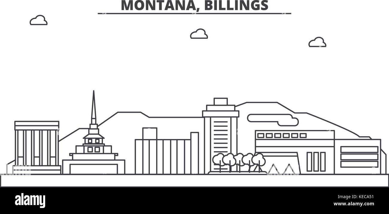 Montana Billings, ligne d'horizon de l'architecture illustration