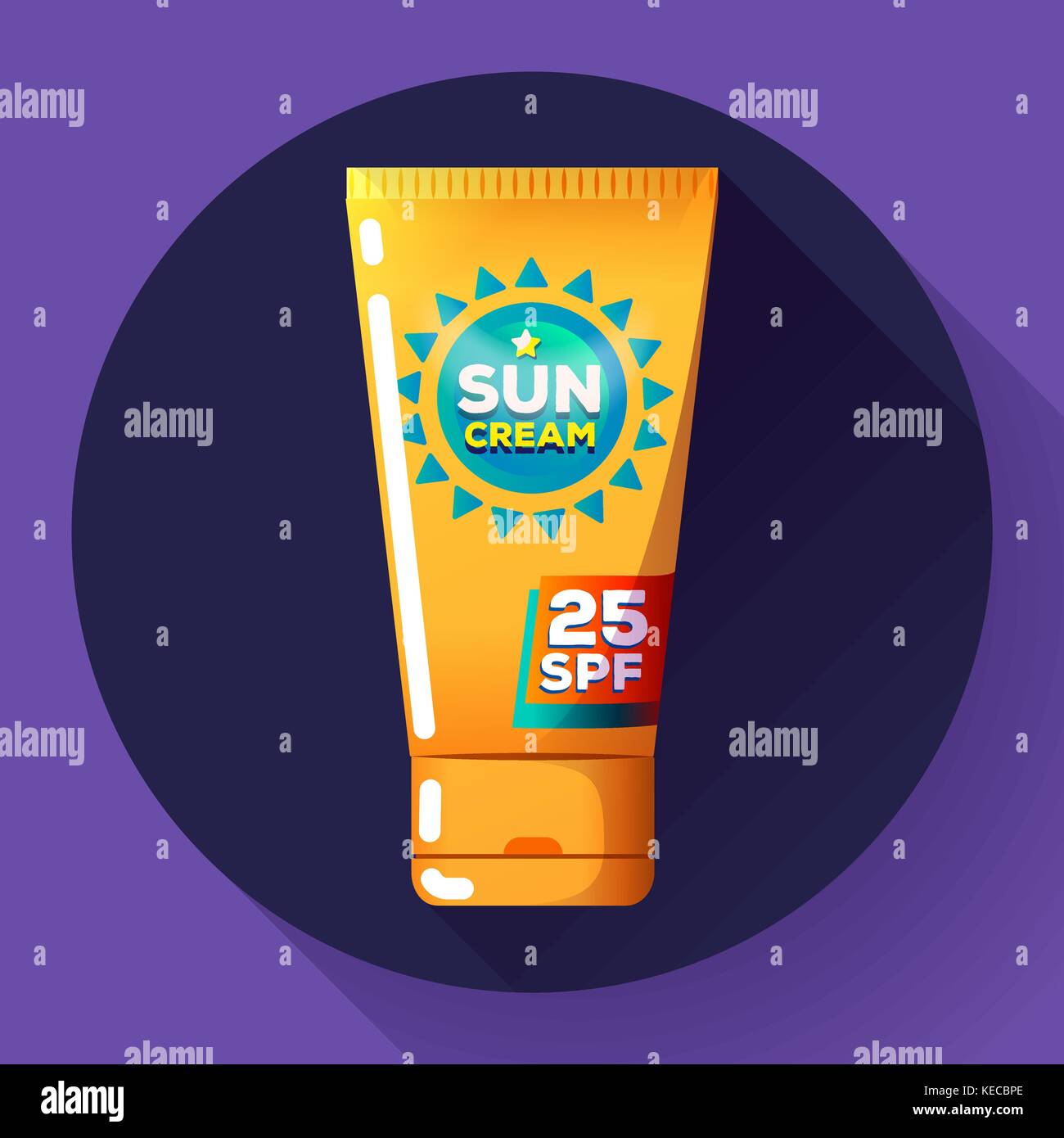 Crème solaire télévision icône Illustration de Vecteur