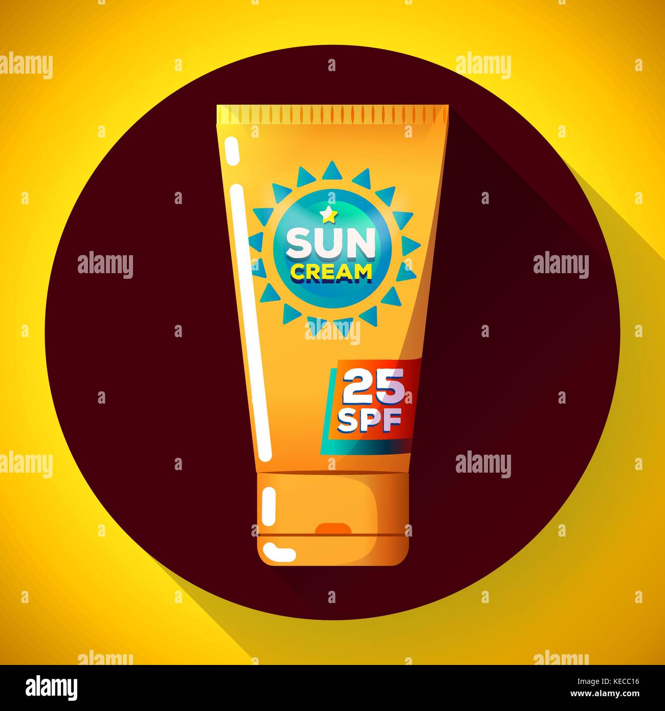 Crème solaire télévision icône Illustration de Vecteur