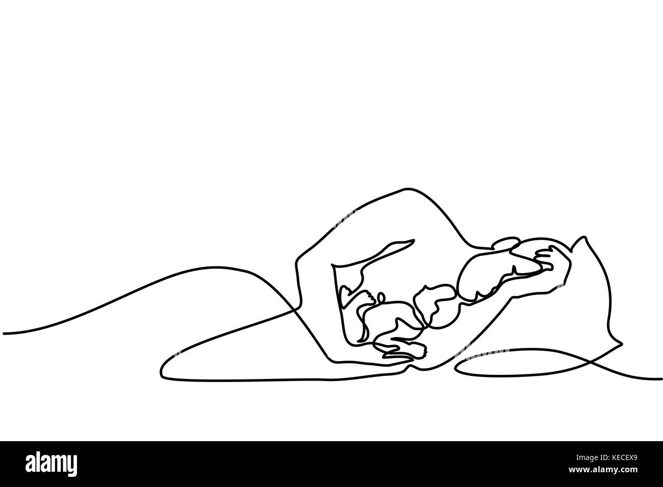 Jeune père de dormir avec bébé nouveau-né Illustration de Vecteur