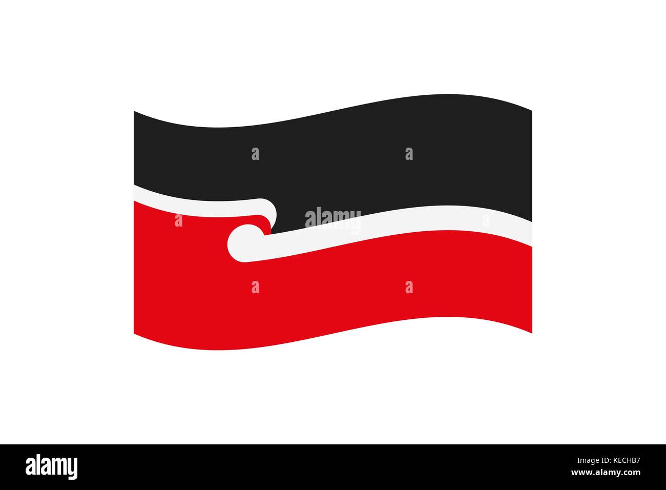 Vector illustration du drapeau national de Maoris qui est également connu sous le nom de tino rangatiratanga sur fond blanc. Illustration de Vecteur