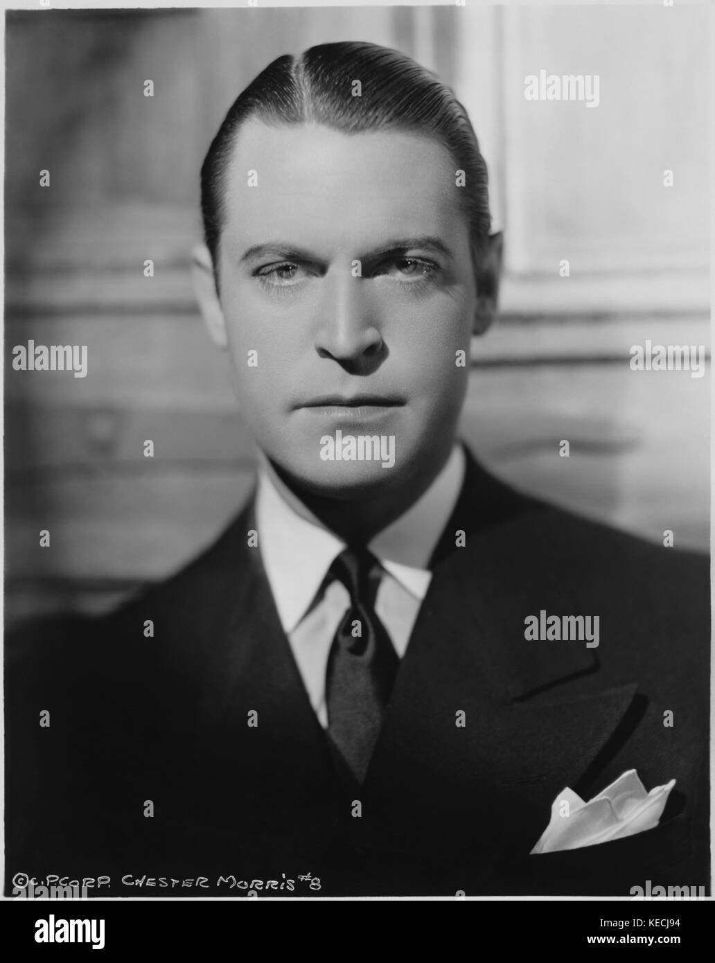 Chester morris, portrait publicitaire pour le film, "contrefaçon", Columbia Pictures, 1936 Banque D'Images