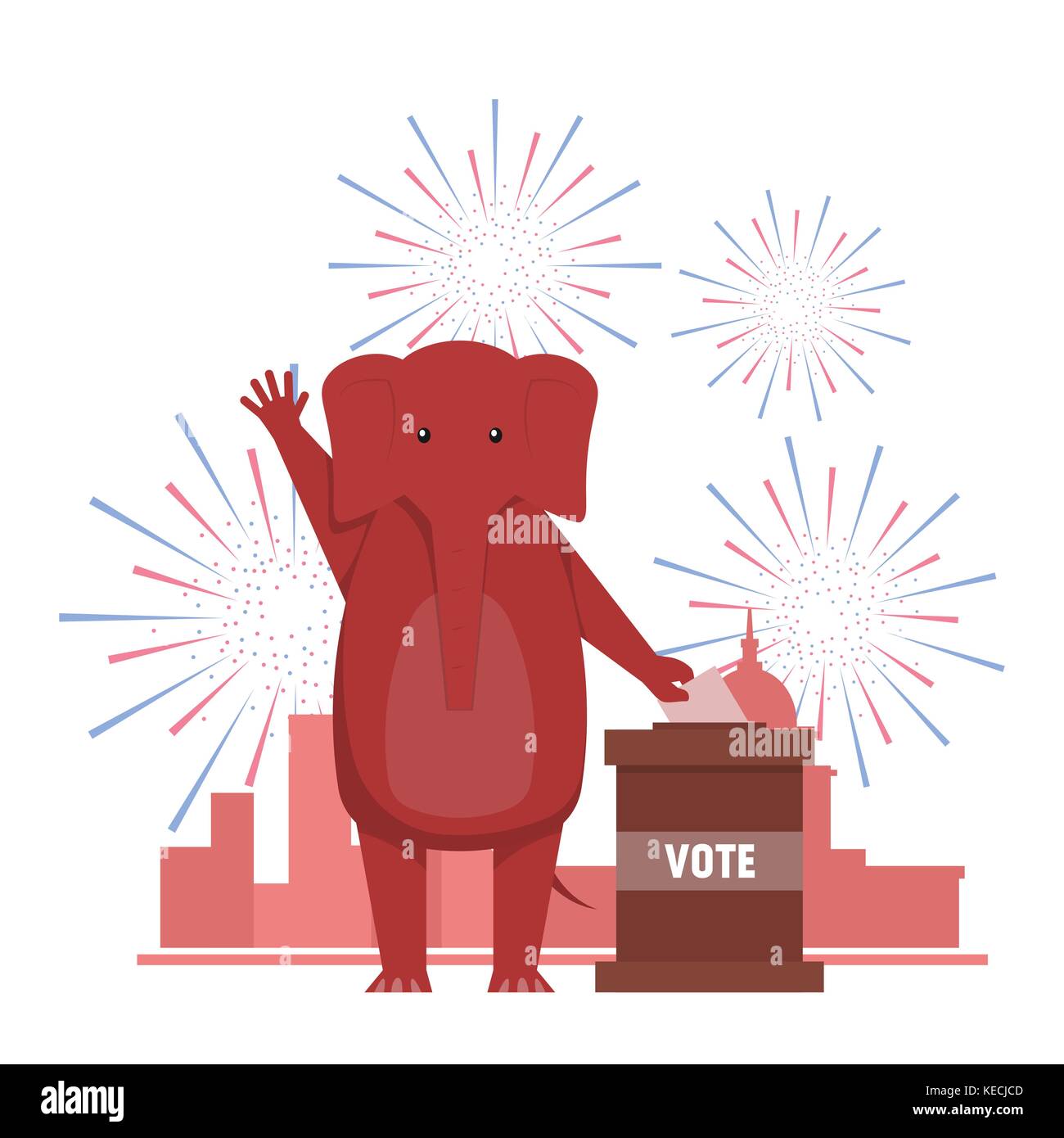 Le résultat des élections aux États-Unis. Illustration de l'âne et l'éléphant républicain démocratique résultat du concours. Illustration de Vecteur