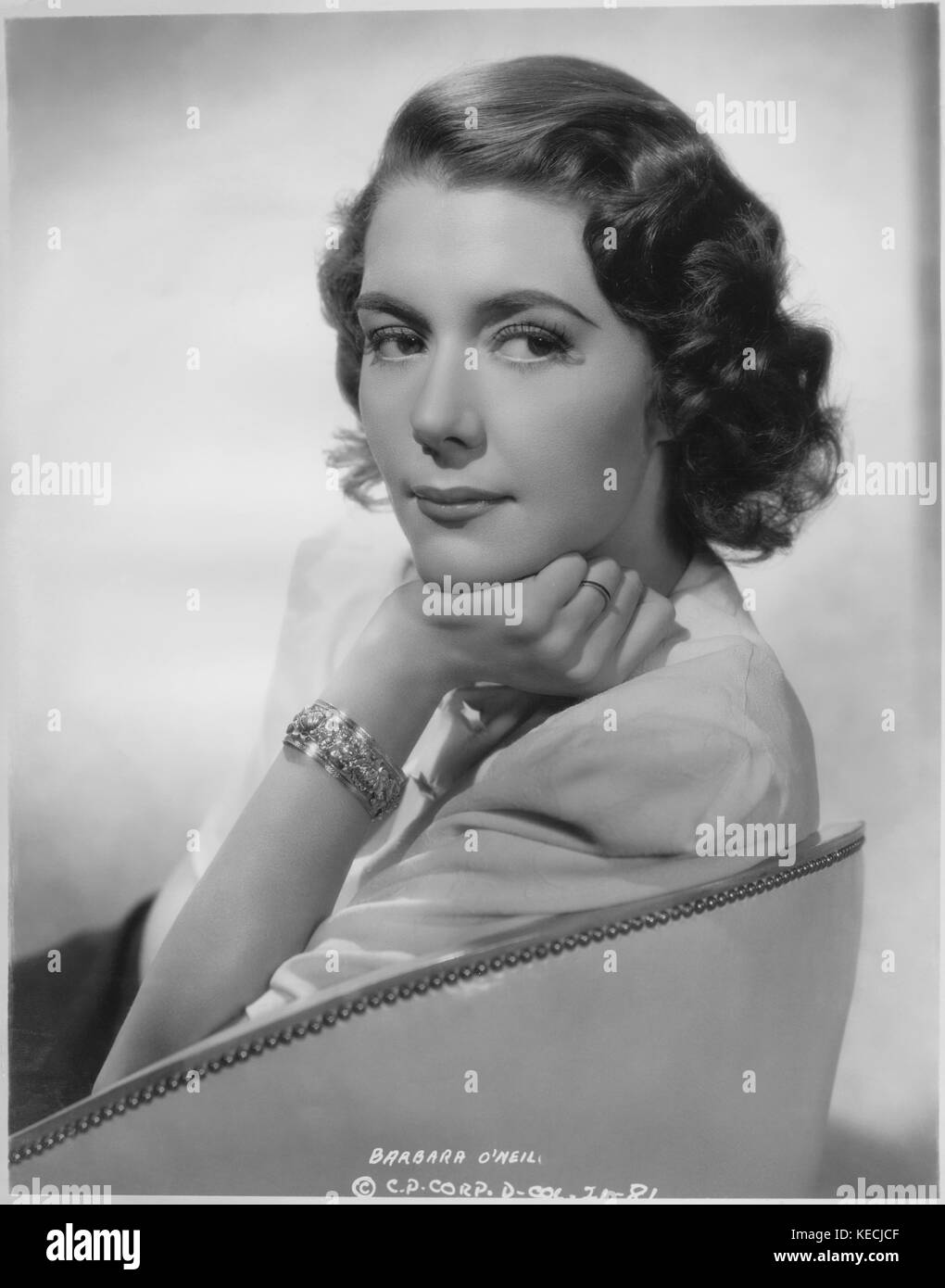 Barbara O'Neil, Portrait de la publicité pour le film, « Je suis la loi », Columbia Pictures, 1938 Banque D'Images