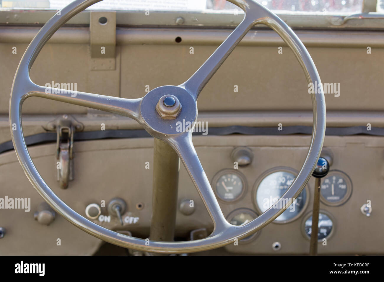 Cassano Magnago, Italie - 8 octobre 2017 : volant d'un véhicule militaire américain Banque D'Images