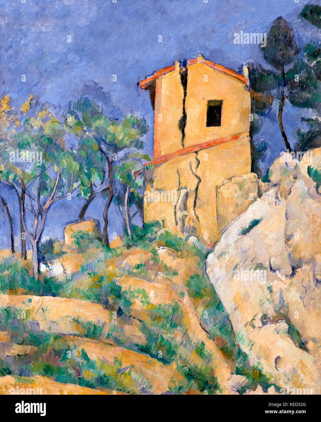 La Maison aux murs fissurés, Paul Cezanne, 1892-1894, Metropolitan Museum of Art, Manhattan, New York City, Etats-Unis, Amérique du Nord Banque D'Images