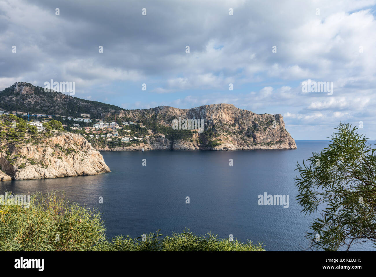 Vue sur port Andratx Majorque en entrée (Iles Baléares, Espagne) Banque D'Images