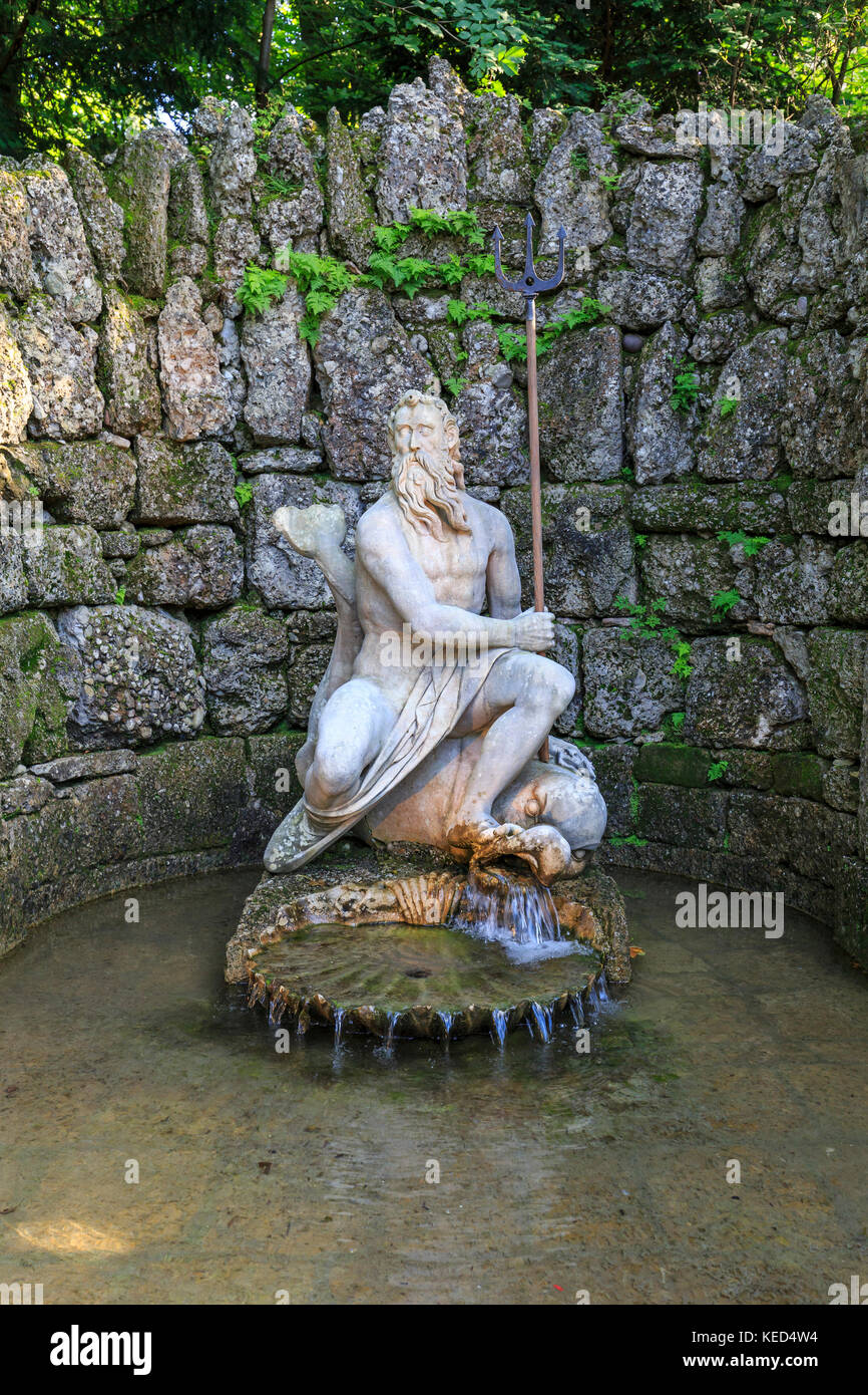 Fontaine de Neptune, Fontaine de Hellbrunn, Château de Hellbrunn, Salzbourg, Autriche Banque D'Images