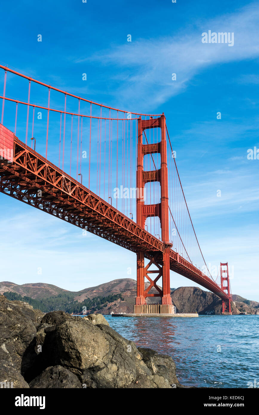 Golden Gate Bridge vu de Fort Point, San Francisco, California, USA Banque D'Images