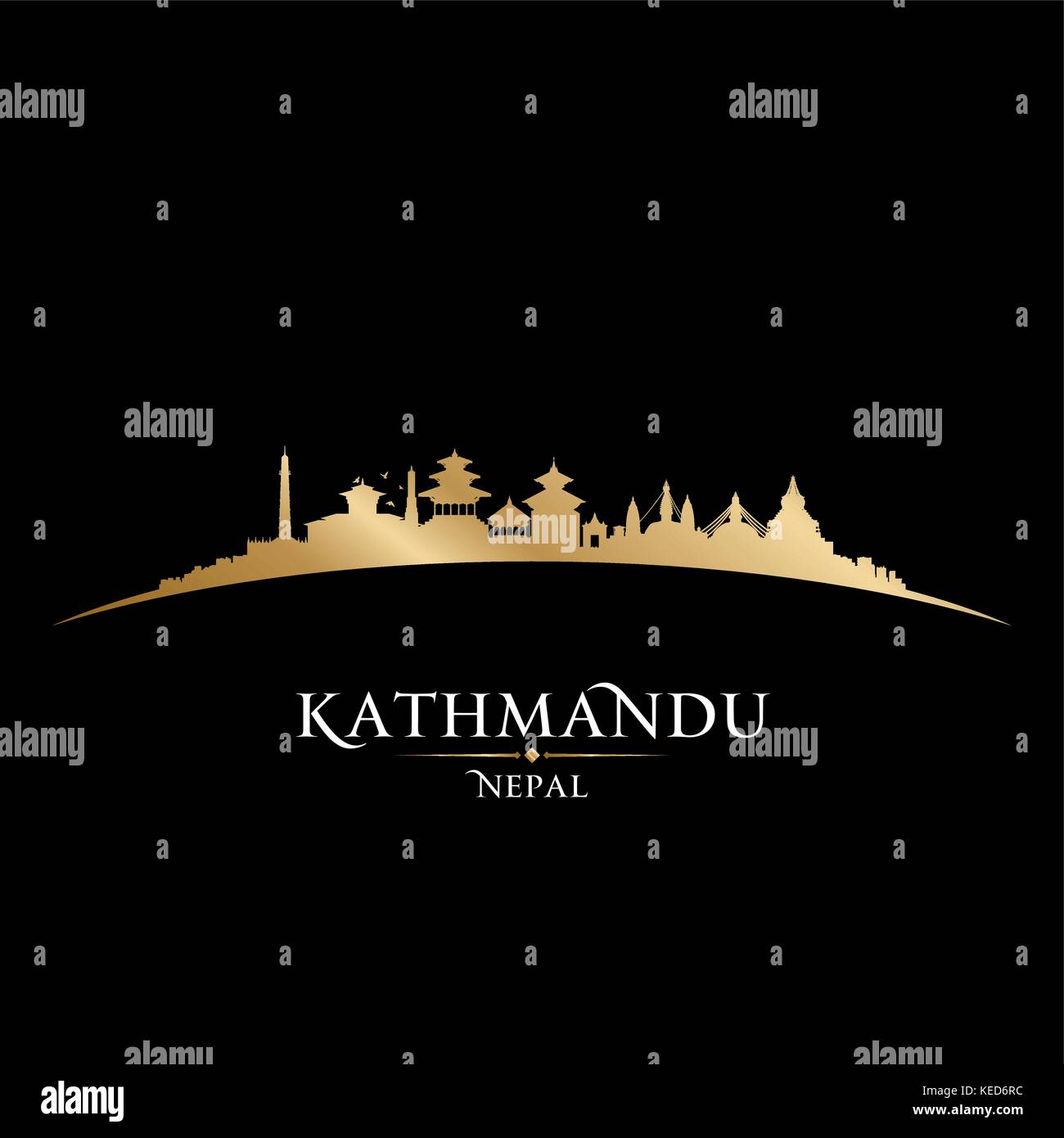 Katmandou Népal ville silhouette. Vector illustration Illustration de Vecteur