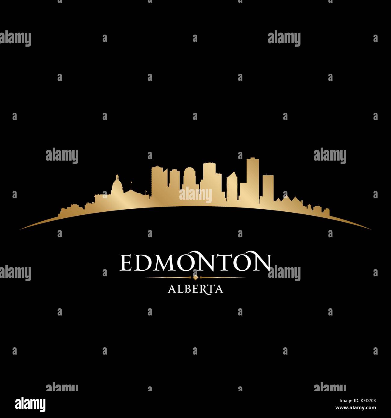 Edmonton Alberta Canada city skyline silhouette. Vector illustration Illustration de Vecteur