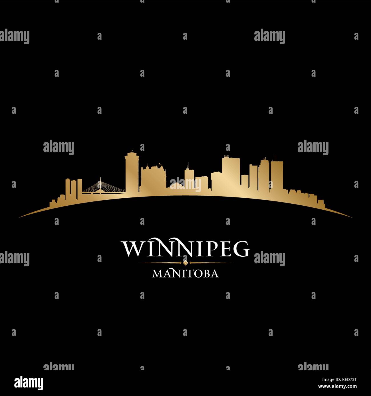 Winnipeg Manitoba Canada ville silhouette. Vector illustration Illustration de Vecteur