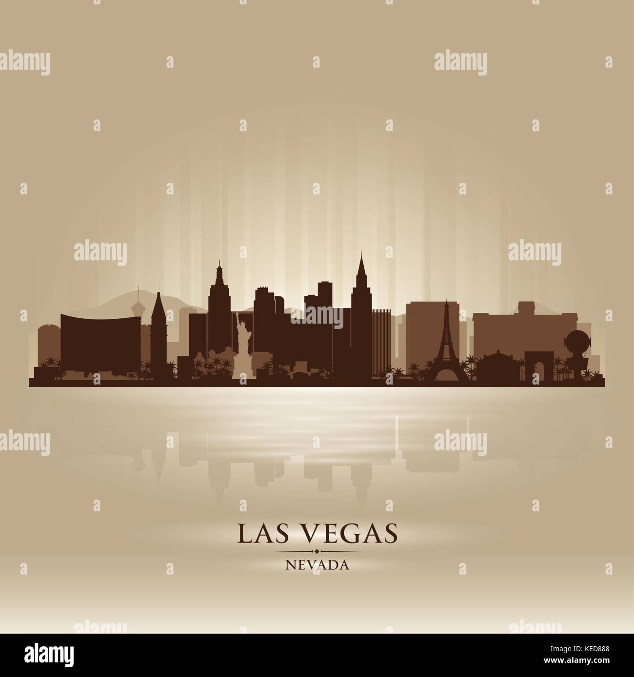 Las Vegas, Nevada City skyline silhouette Illustration de Vecteur