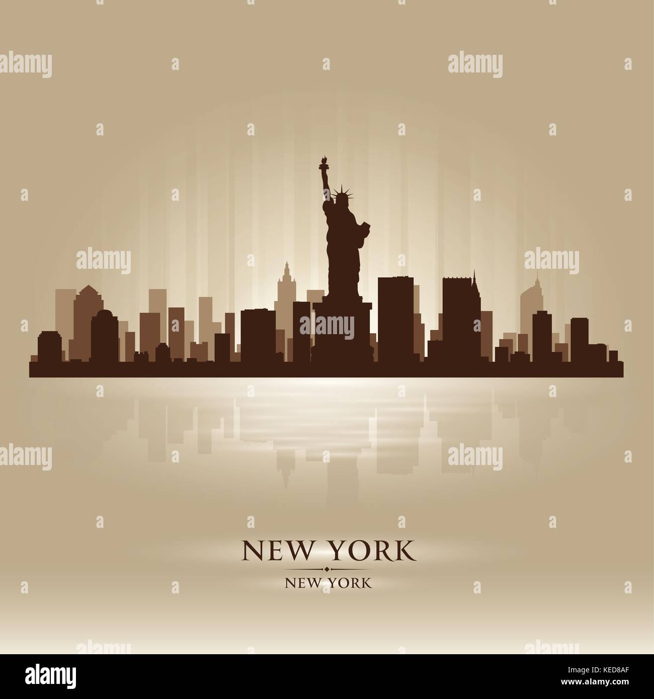 New York skyline silhouette ville Illustration de Vecteur