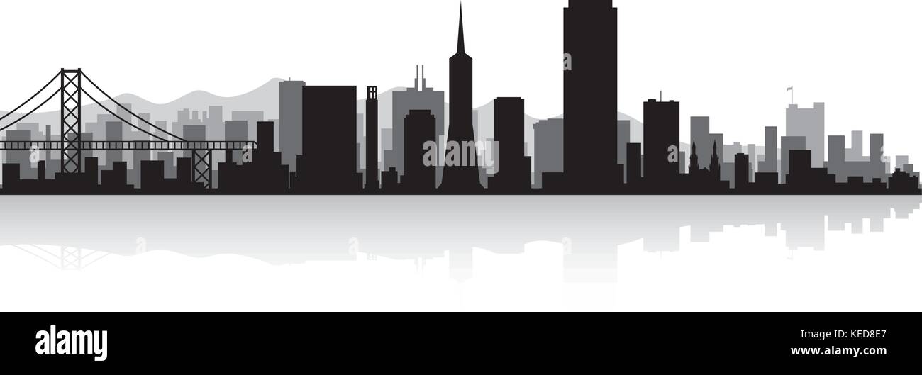 San Francisco USA city skyline silhouette vector illustration Illustration de Vecteur