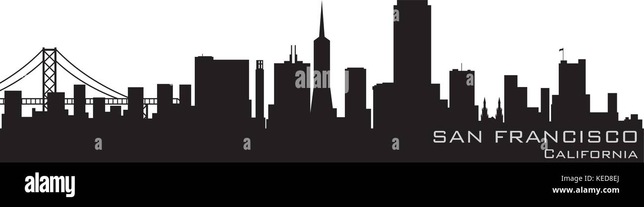 San Francisco, Californie. Silhouette vecteur détaillées Illustration de Vecteur